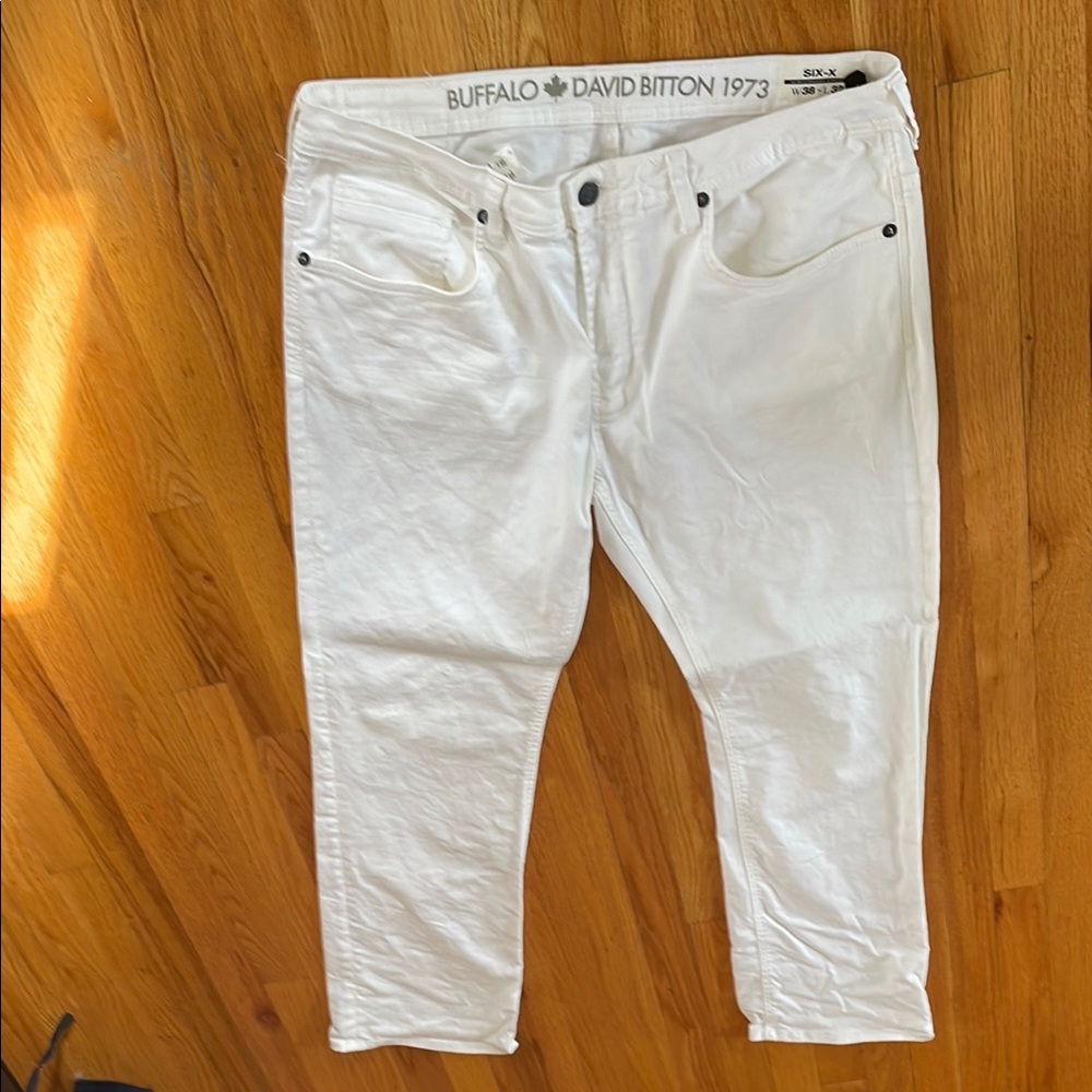 Mens Buffalo David Bitton White Slim Jeans
